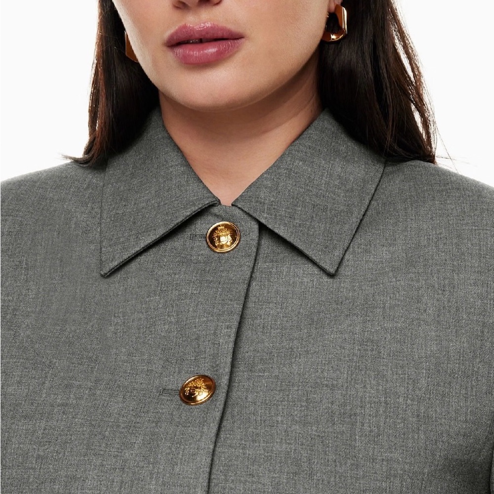 Aritzia Babaton Frances Jacket Blazer with Gold Buttons - grey, women’s Large - Picture 3 of 8